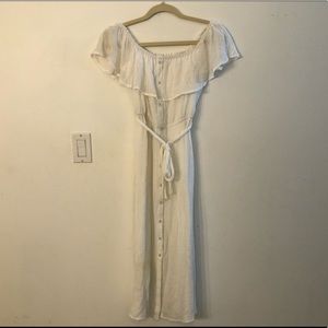 Flowy White Off The Shoulder Dress